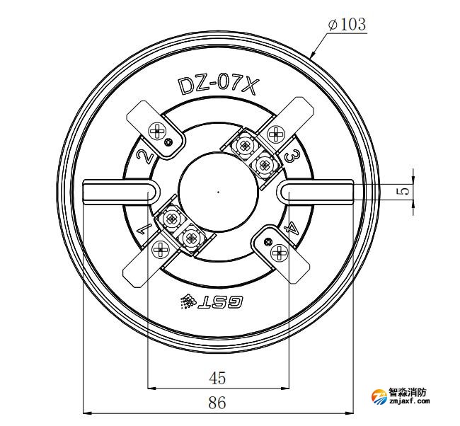 DZ-07X探測(cè)器底座外形尺寸