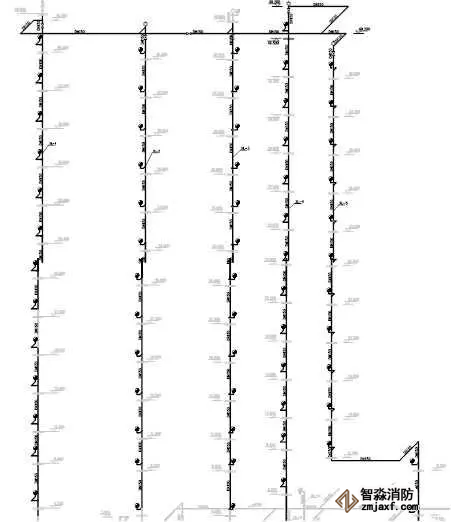 室內(nèi)消火栓給水系統(tǒng)2~14層系統(tǒng)圖