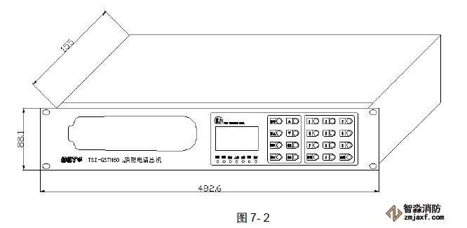 TSZ-GSTN60消防電話總機外形尺寸圖