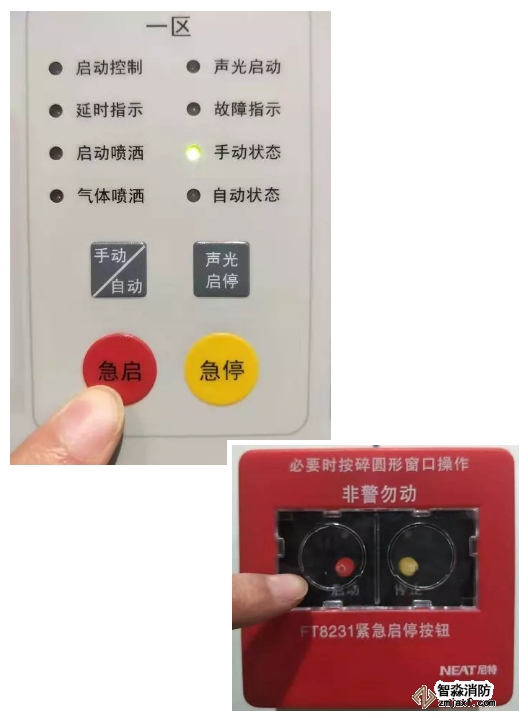 氣體滅火系統(tǒng)手動控制啟動方式