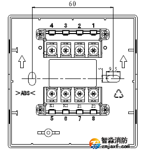 報(bào)警按鈕端子示意圖